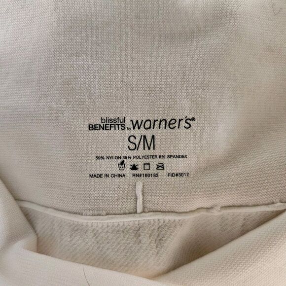 Warners Blissful Benefits Size Small/Medium White Leggings Like NEW - Picture 5 of 6